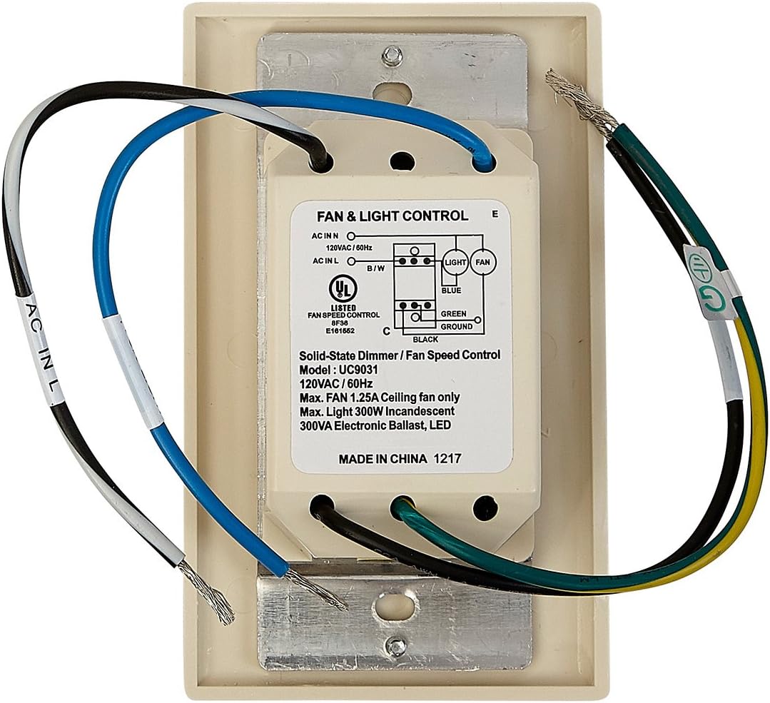 Best Deal Product Hamilton Hills Almond 4 Speed Ceiling Fan Wall Control with LED Dimmer Light Switch | Wall Face Plate Included Flash Sale Buy 1 get 1 Hamilton Hills Almond 4 Speed Ceiling Fan Wall Control with LED Dimmer Light Switch | Wall Face Plate Included