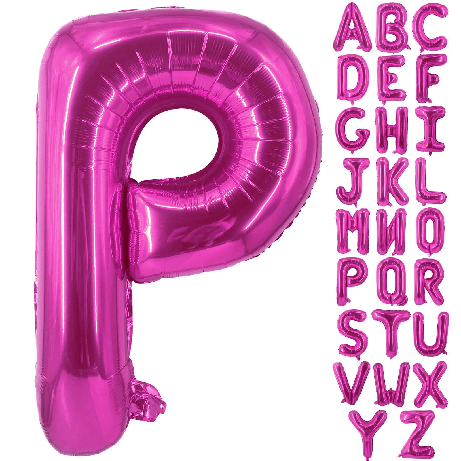 Lovoir 40 Inch Large Hot Pink Letter P Balloons Big Size Jumbo Mylar Foil Helium Balloon for Birthday Party Celebration Decorations Alphabet Hot Pink