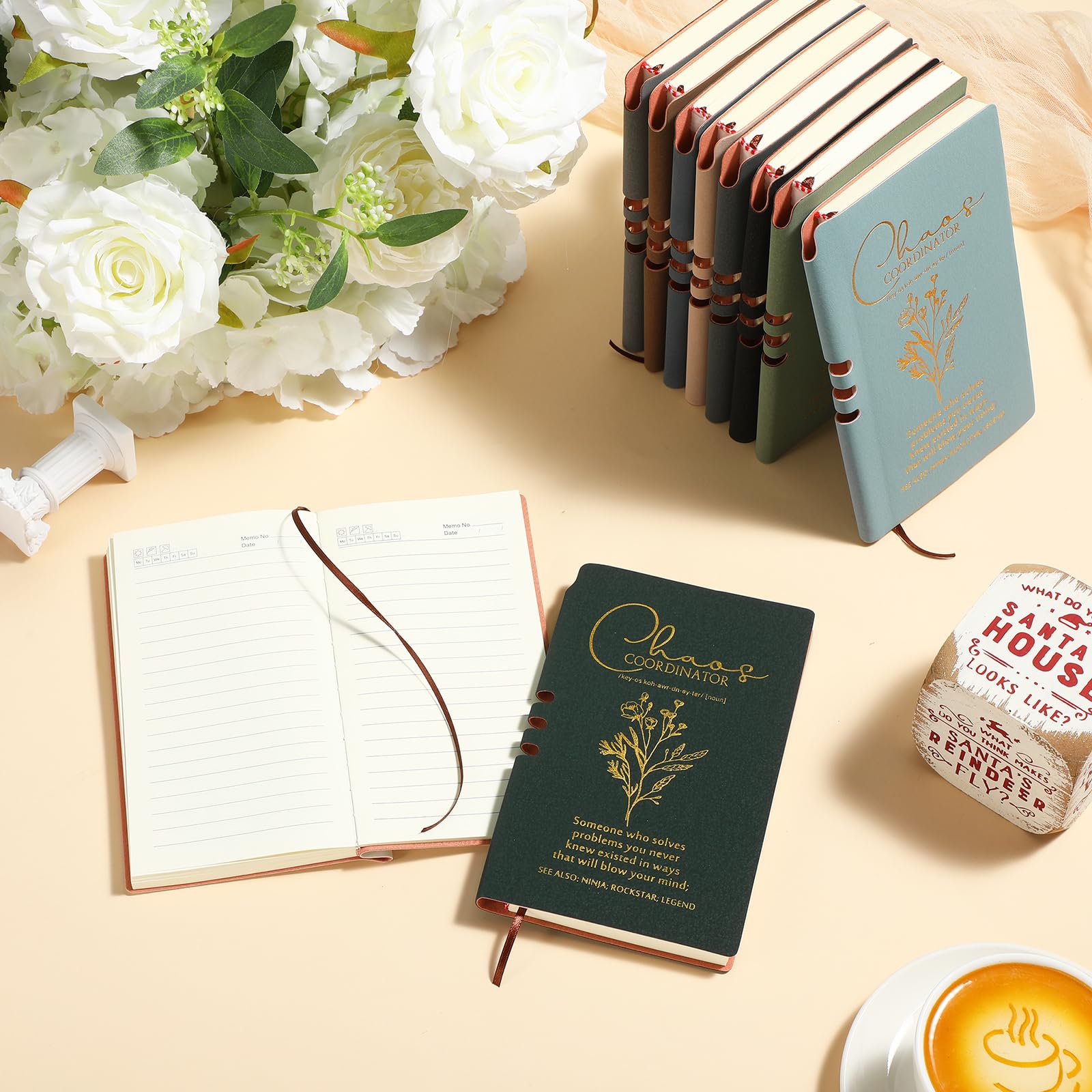 Watersay 10 quaderni per coordinatore del caos, idea regalo, formato A6, in pelle, per dipendenti, regalo di ringraziamento, regalo per ufficio, per donne, uomini, insegnanti, colleghi, leader,