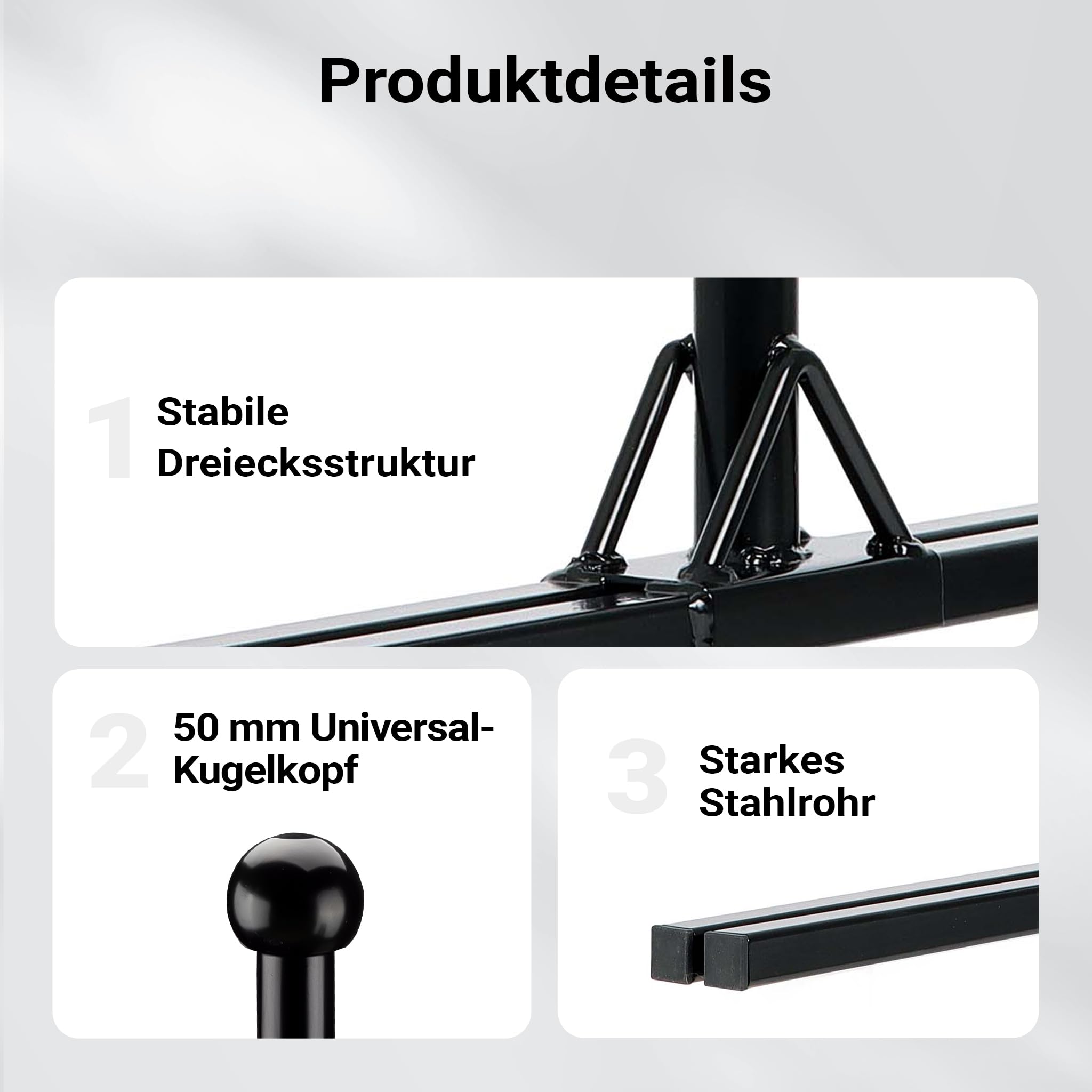 Wiltec Deichsel-Fahrradträger bis 80 kg aus Stahl, Adapter zur Fahrradträgermontage auf Deichsel für Anhänger und Wohnwagen