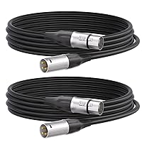 Vista 1 de Tisino Cable XLR, paquete de 2 cables de micrófono XLR macho a hembra, cable de micrófono equilibrado compatible con preamplificadores/sistemas