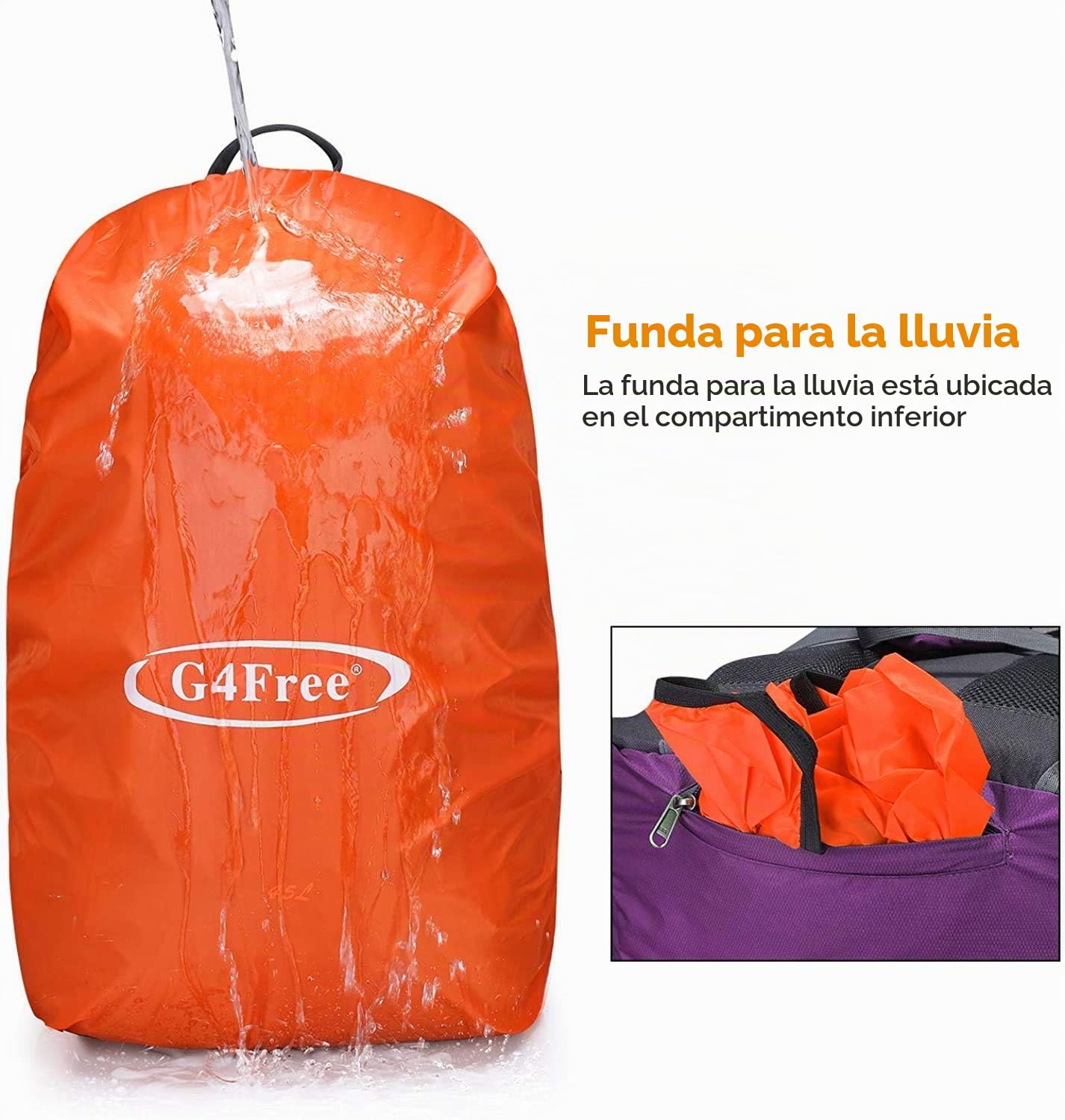 G4Free Mochilas de senderismo de 45 litros con cubierta para la lluvia, impermeable, mochila de senderismo, mochila de viaje al aire libre, camping, montañismo, senderismo, para hombres y mujeres