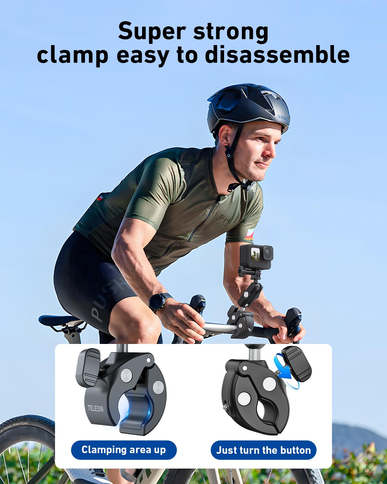 Supporto per fotocamera per bicicletta per moto in metallo, supporto per specchio per manubrio, staffa per bici per GoPro Hero 9 8 10 accessori per fotocamera per azione del telefono – acquista