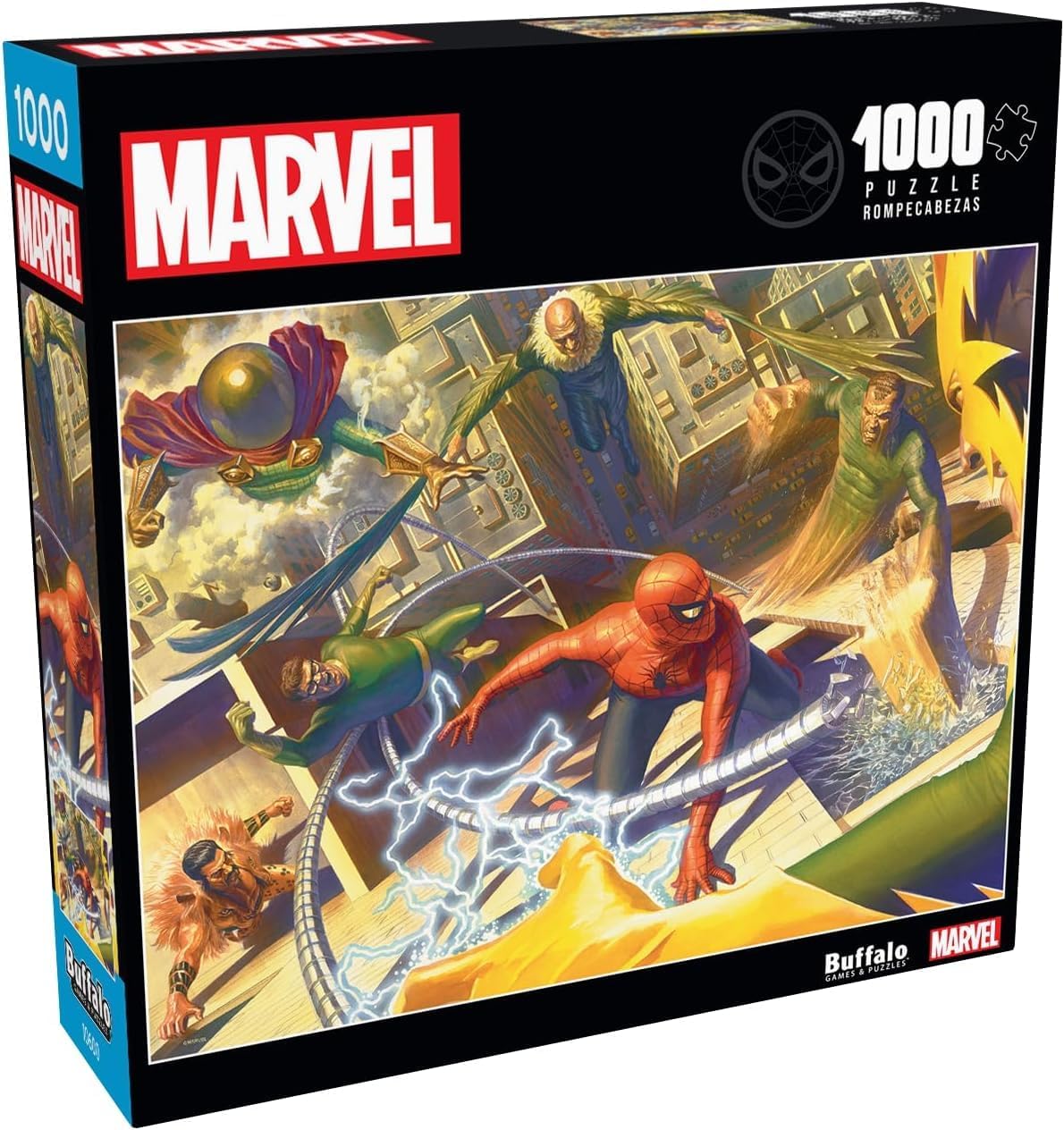Buffalo Games - Marvel - Spider-man vs. Sinister Six - 1000 Piece Jigsaw Puzzle for Adults Challenging Puzzle Perfect for Game Nights - Finished Size is 26.75 x 19.75