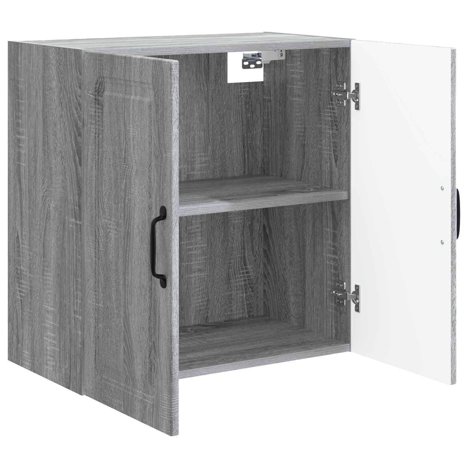 Armadio da parete grigio sonoma, 59 x 31 x 60 cm, in legno, versatile, per soggiorno, ufficio, corridoio, camera da letto, con ripiani regolabili e ante chiudibili
