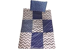 Baby Doll Cuddly Minky Chevron Patch Doll Blanket And Pillow Set