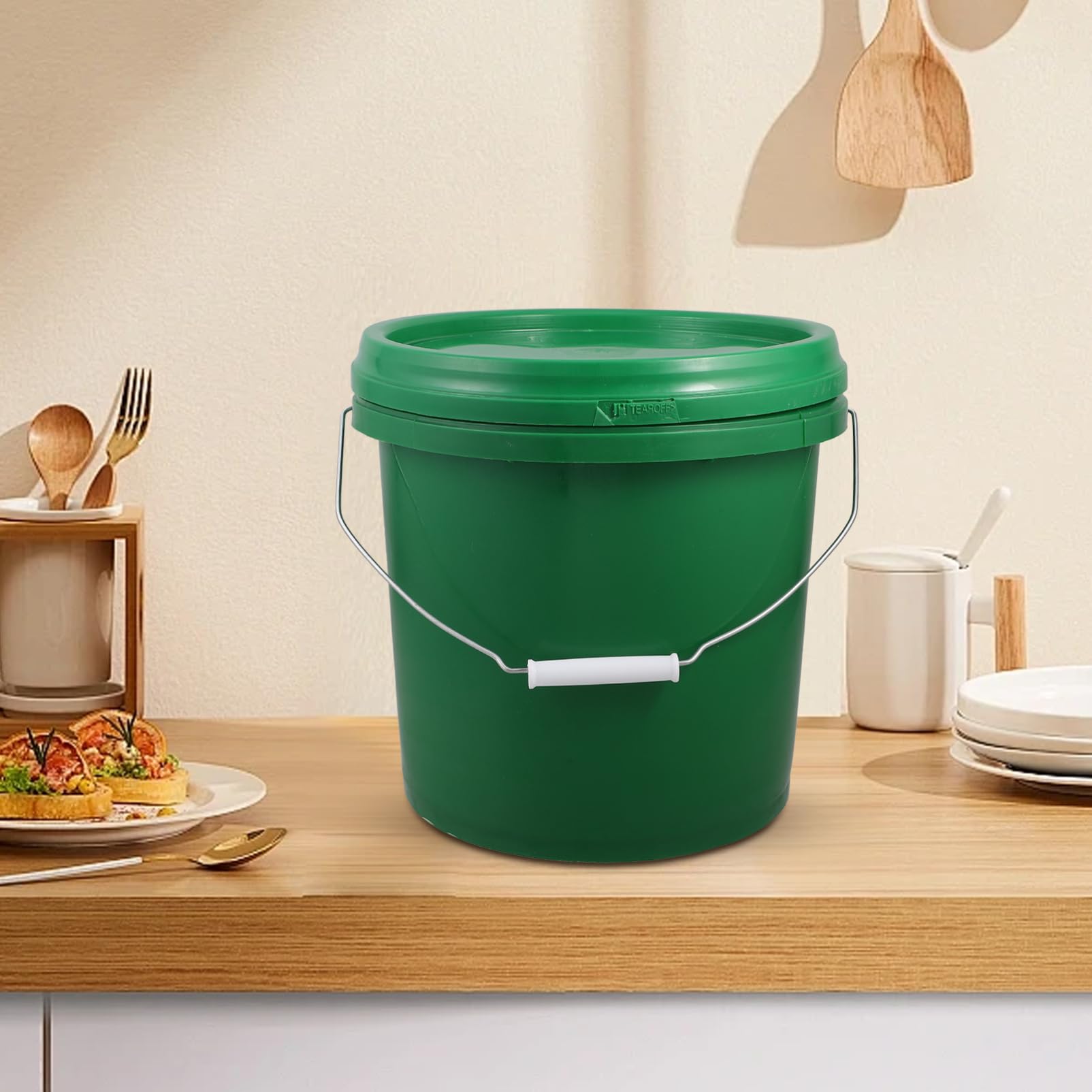 Ciieeo Cubeta de Fermentación de Plástico Tapa para Elaboración de Vino Contenedor de Fermentación Multiservicio