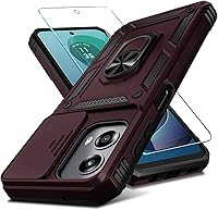 Vista 15 de Janmitta Compatible con Funda Moto G 5G 2024 con Cubierta Deslizante Integrada para Lente de Cámara + Protector de Pantalla + Soporte de Anillo