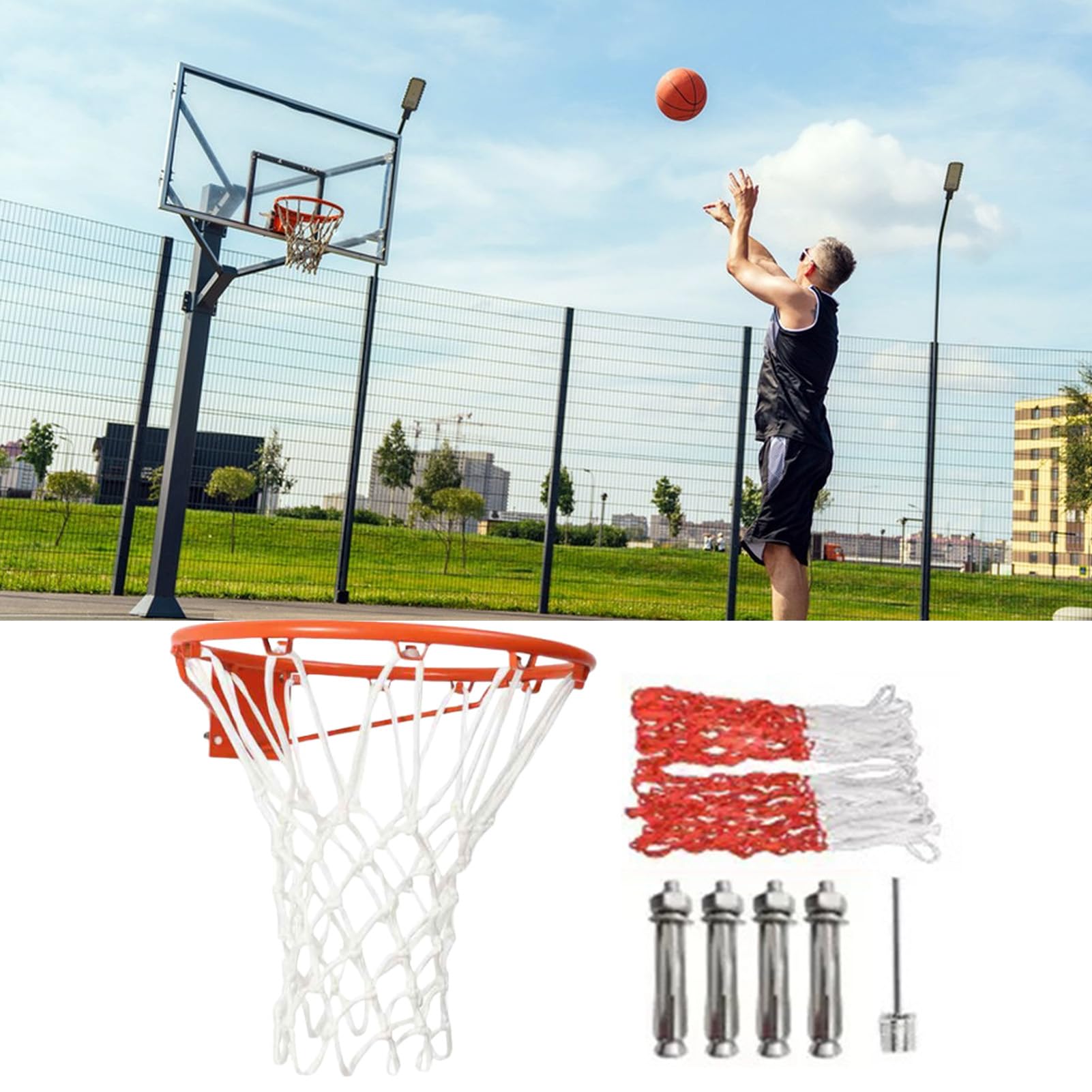 Basketball Net Basketball Ring mit Wetterfestem Netz