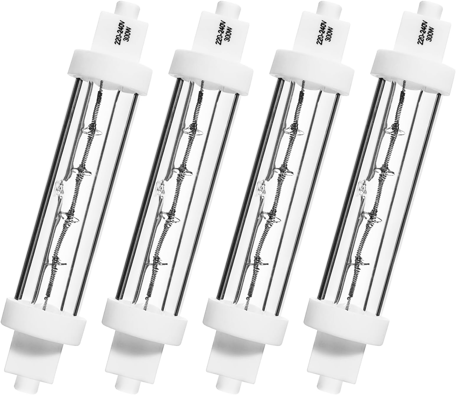 4 Pack 300W Warm White 2400K R7S Heat Lamp Bulbs for Buffets and ...