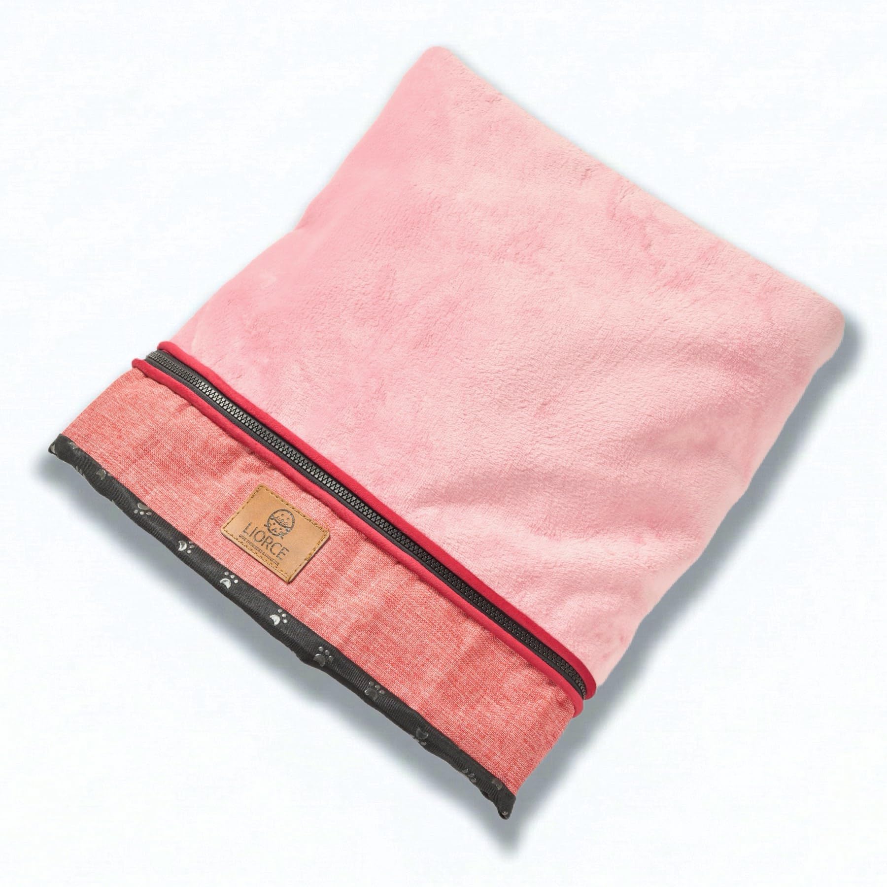 LIROCE Washable Dog Bed Cover Replacement, XXL Wrap-Around Zipper Cover for Orthopedic Memory Faom Dog Bed (48x30x6 inches), Pink