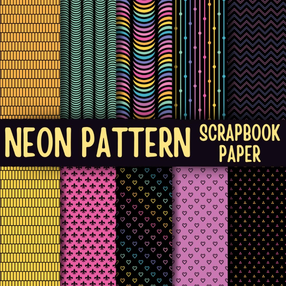 Neon Pattern Vol2 Scrapbook Paper: Double-Sided Decorative Scrapbooking Pages, Decoupage, DIY, Craft Papers for Junk Journals, Wrapping Paper , Card Making And More