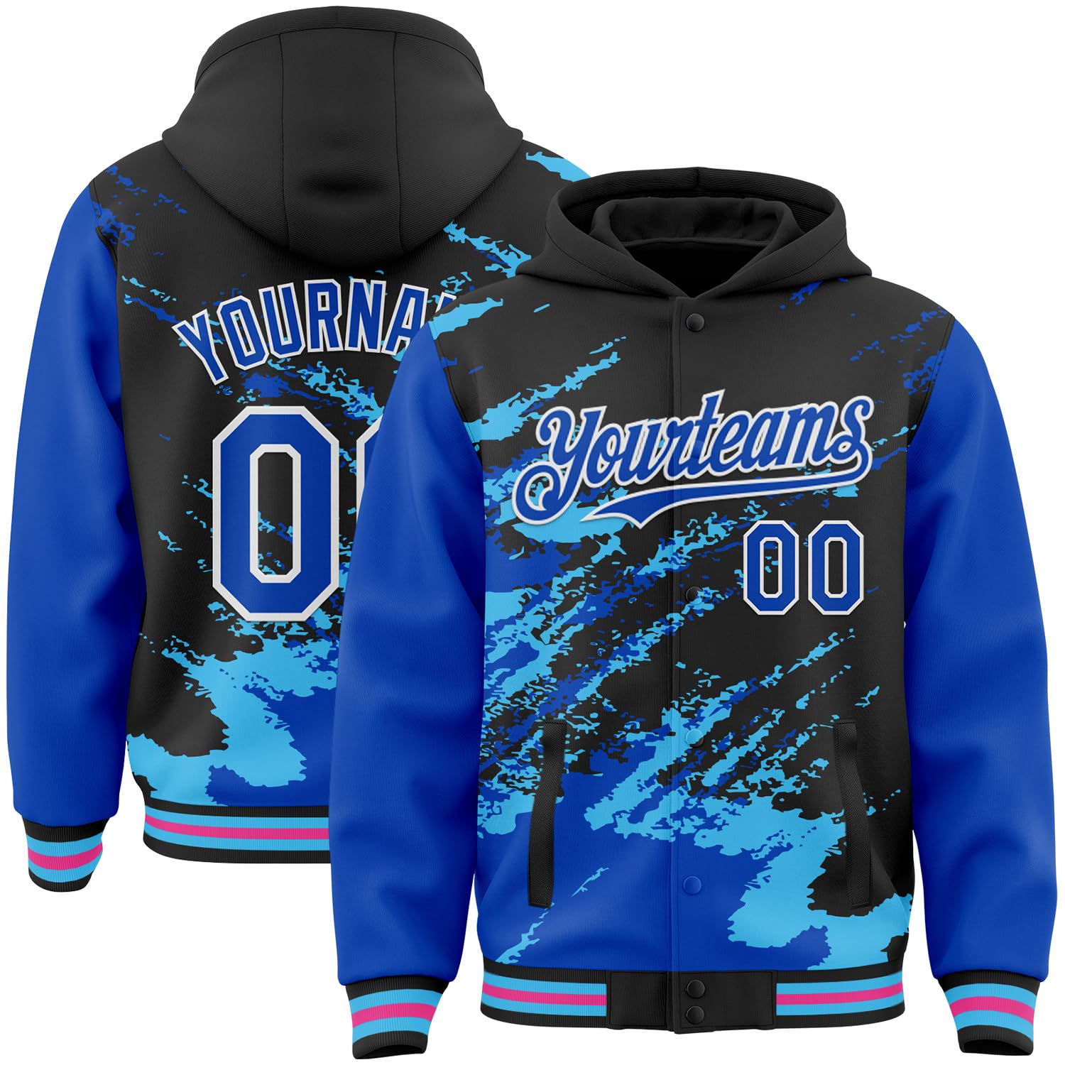Custom Baseball Team Hooded Jacket Personalized Novelty Varsity Jackets Bomber Jerseys for Men Women Boys Girls