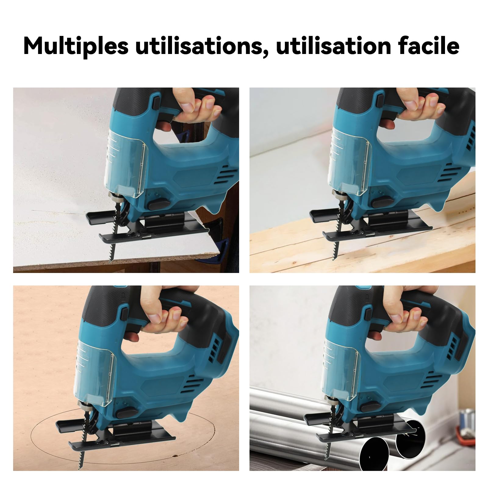 Scie sauteuse sans fil, compatible avec batterie Makita 18V - 3 vitesses réglables