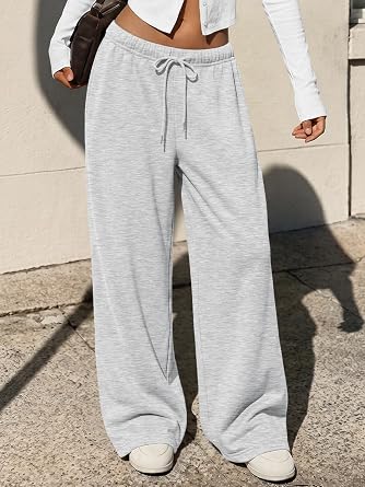 Trendy Queen Womens Wide Leg Sweatpant Lounge Travel Pants
