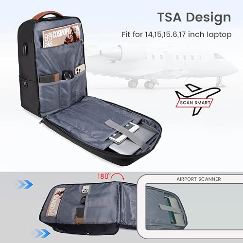 Miniatura 3 de LOVEVOOK Mochila para computadora portátil para mujer, mochila de trabajo de viaje TSA antirrobo, mochila para computadora de negocios de 17