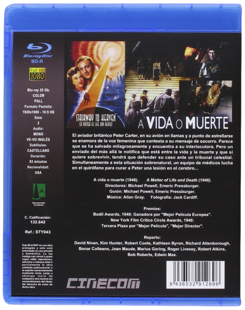 A Matter of Life and Death (1946) ( Stairway to Heaven ) ( A Matter of Life & Death ) [ Blu-Ray, Reg.A/B/C Import - Spain ] image 2