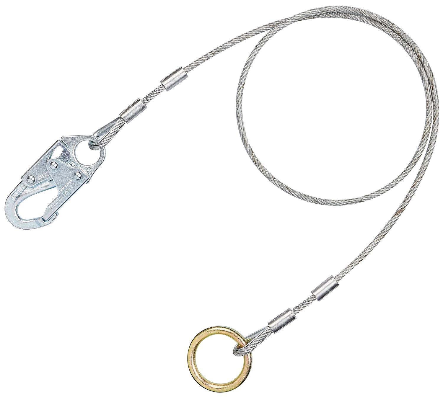 3M Protecta AJ408AG Pass Thru 1/4-Inch Coated Galvanized Cable, Tie Off Adaptor,3/4-Inch 3600# Snaphook And 3x3/8-Inch Plated O-Ring, 6-Feet, Silver