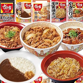 Amazon.co.jp: すき家 食べ比べセット5種10食【牛丼×牛カルビ丼
