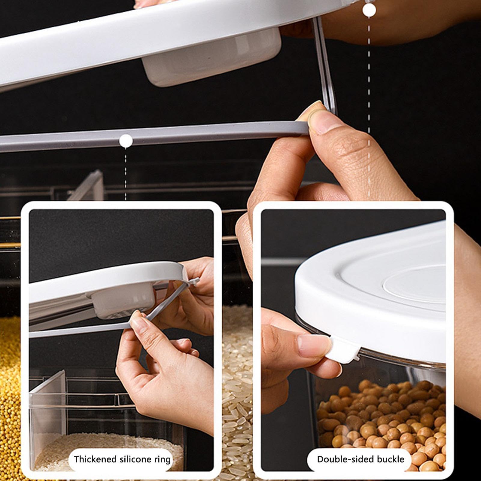 Contenedores de almacenamiento de alimentos secos, almacenamiento de arroz de gran capacidad de 44 libras, contenedor de alimentos de grano de 20 kg, dispensador de alimentos secos, dispensador de | de gran capacidad de 44 libras, contenedor de alimentos