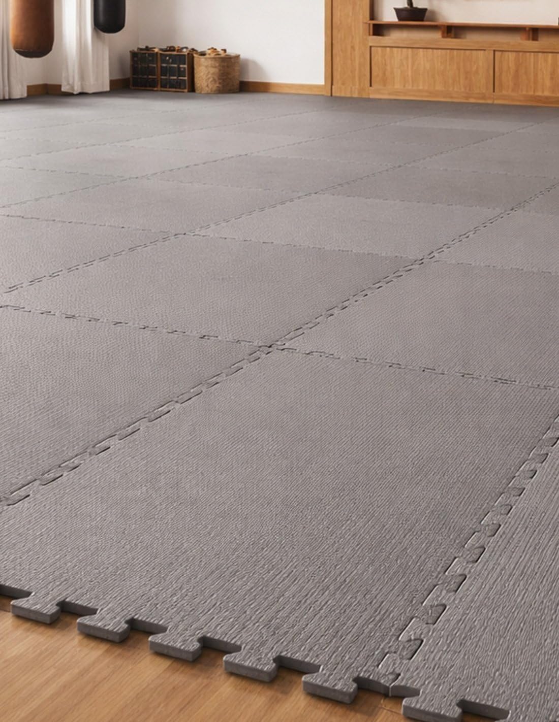 JARDIN202 - Esterilla Puzzle para Suelos de Gimnasio y Fitness | Protección de Goma 60x60 cm | Colchoneta Antideslizante