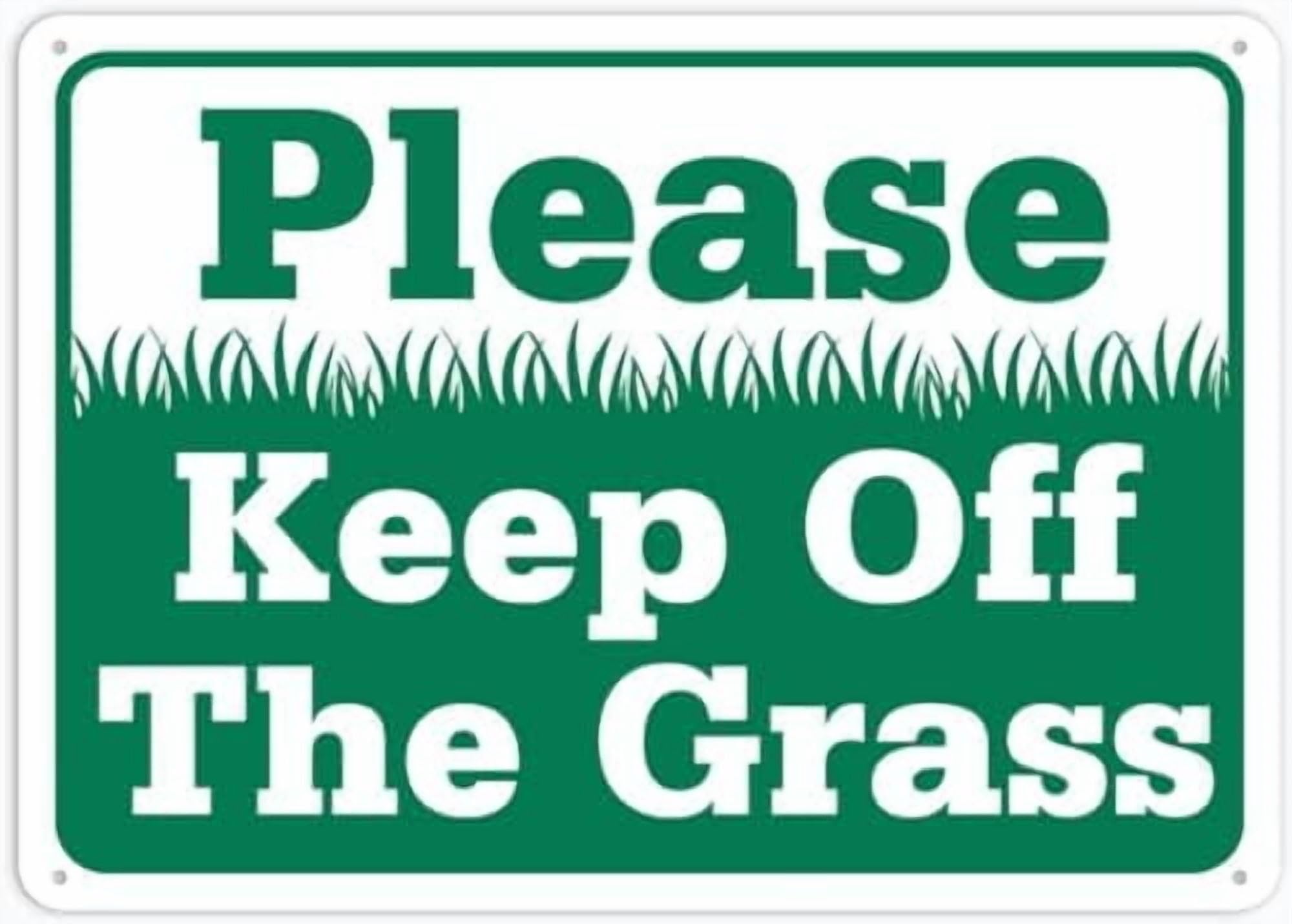 (2-Pack) Metal Tin Sign Please Keep Off The Grass Sign Signs Outdoor, Uv Printed 12 X 8 In, Weatherproof And Signs