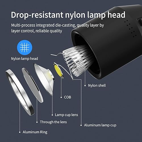 Miniatura 4 de XINYIQI Luces de trabajo LED, cuentas de lámpara COB de 450 lúmenes, luces de cuello de cisne flexibles, luces de taladro de base fija, adecuadas