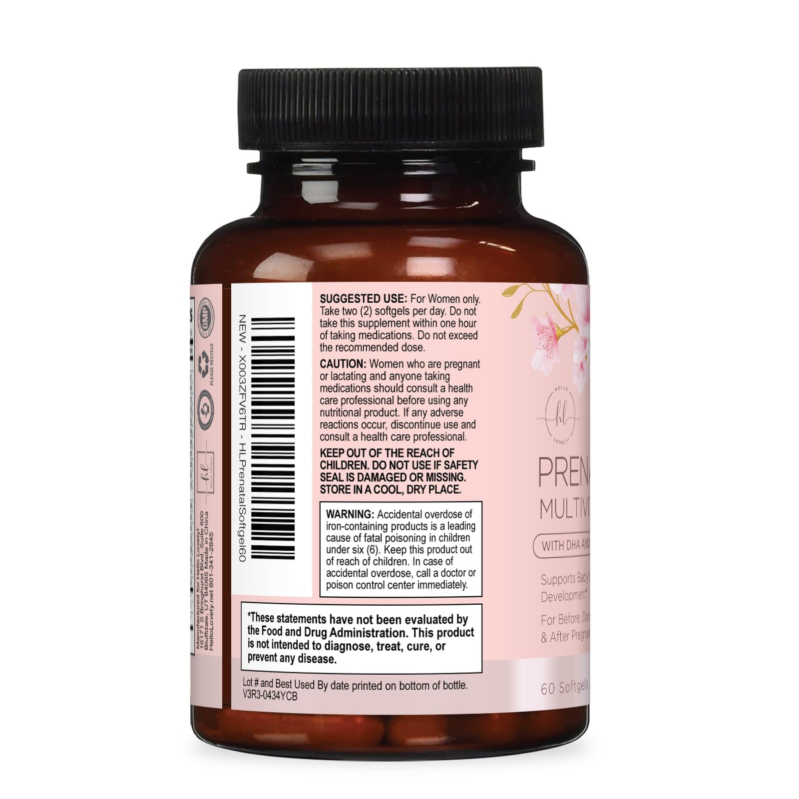 Prenatal Vitamins for Women with Folic Acid + DHA - Full-Spectrum Prenatal Supplement For Mom & Baby - Best Daily Pregnancy Multivitamin For Fetal Development Support, Bottled in USA - 60 Softgels — Amazon image 8
