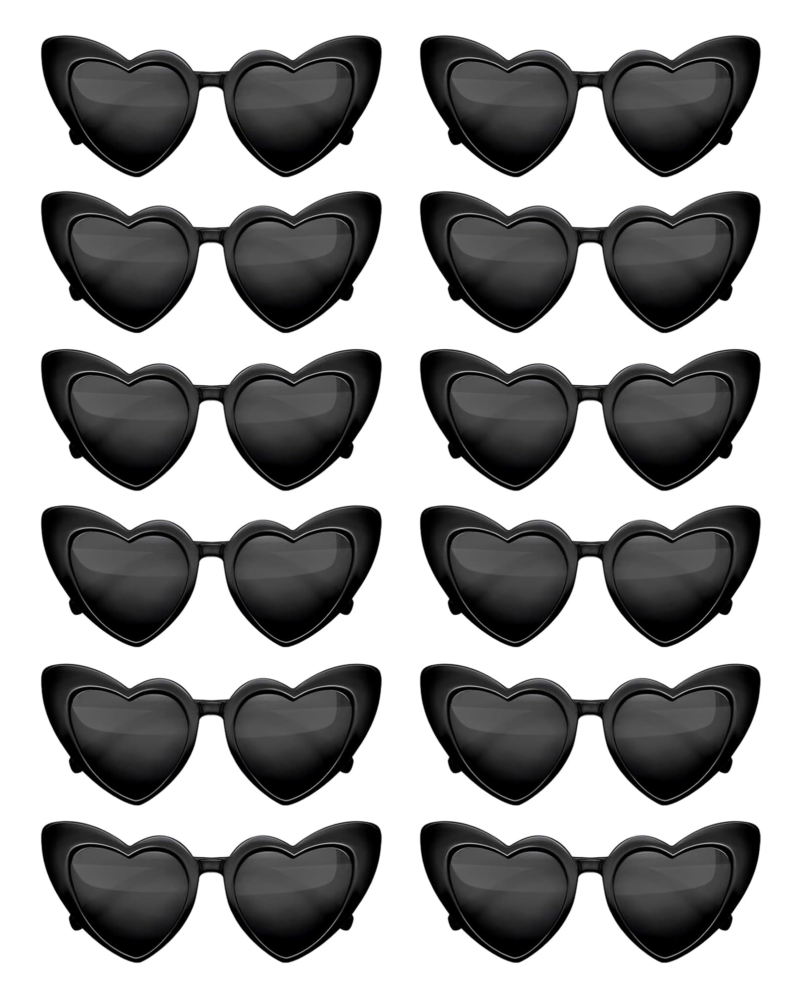 Geopty 12 Pack Heart Shaped Sunglasses for Women Bachelorette Party Favors Retro Cateye Bridemaid Glasses Bride Shower Gift