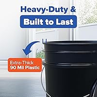 Vista 5 de ePackageSupply Cubo de 5 Galones con Tapa Hermética Fabricado en EE. UU. Grado Alimenticio Plástico Premium HPDE Resistente Cubo Multiusos