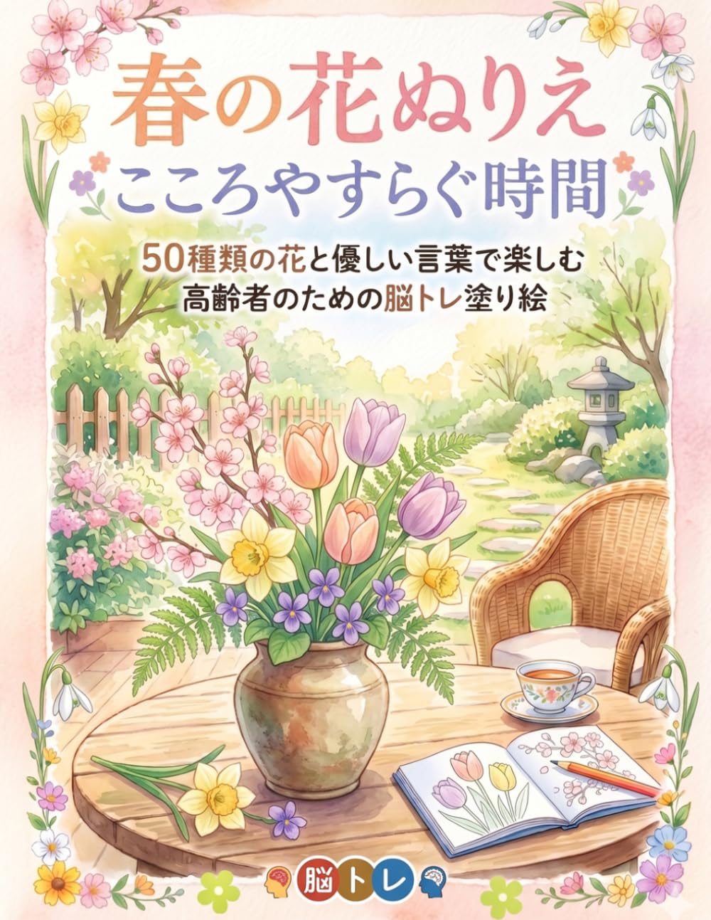 春の花ぬりえ こころやすらぐ時間: 50種類の花とやさしい言葉で楽しむ 高齢者のための脳トレ塗り絵