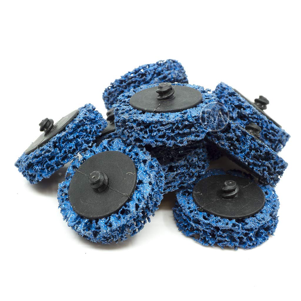 Benchmark Abrasives 2 Inch Sanding Discs Quick Change, Nylon, Male R-Type Backing - Drill & Die Grinder Sanding Disc Rust Remover for Metal Paint Stripper & Removal, Polishing - 10 Pack