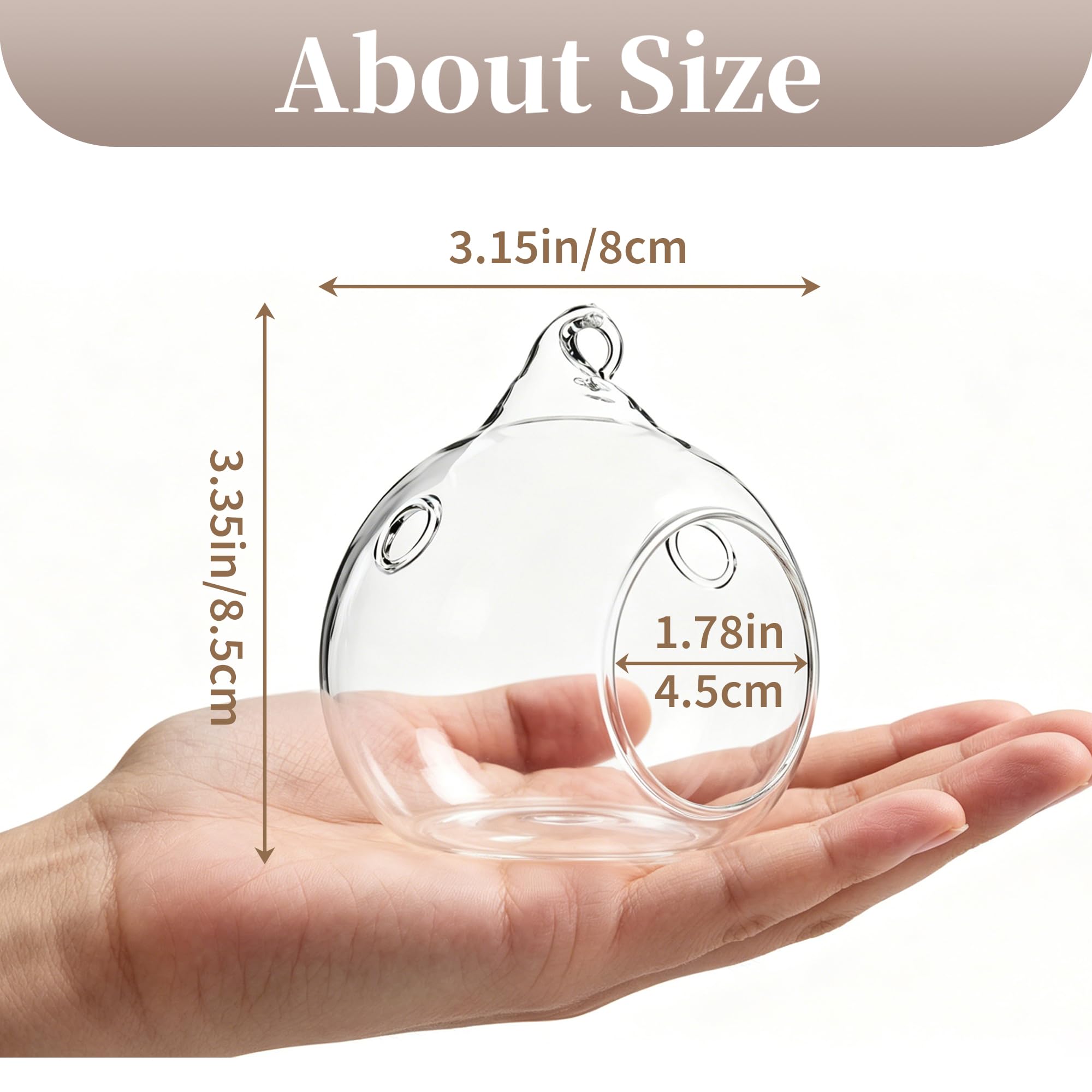 Sziqiqi 24 Piezas 80cm para Colgar Portavelas De Cristal Terrario Boda Portavelas Candelabro, Vidrio, Transparente, 24 Piezas