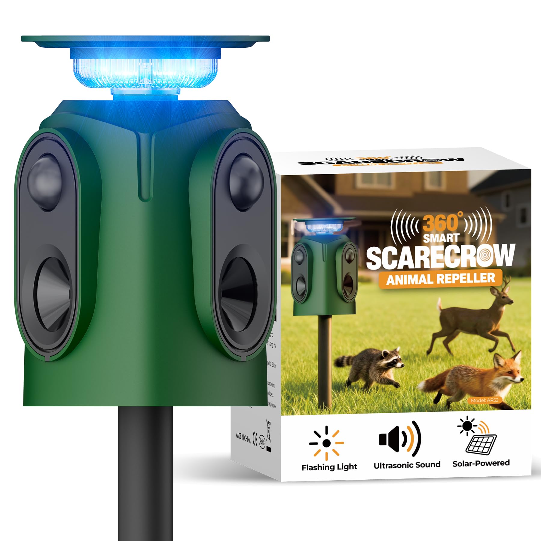 Peepst 360° Solar Ultrasonic Animal Repeller