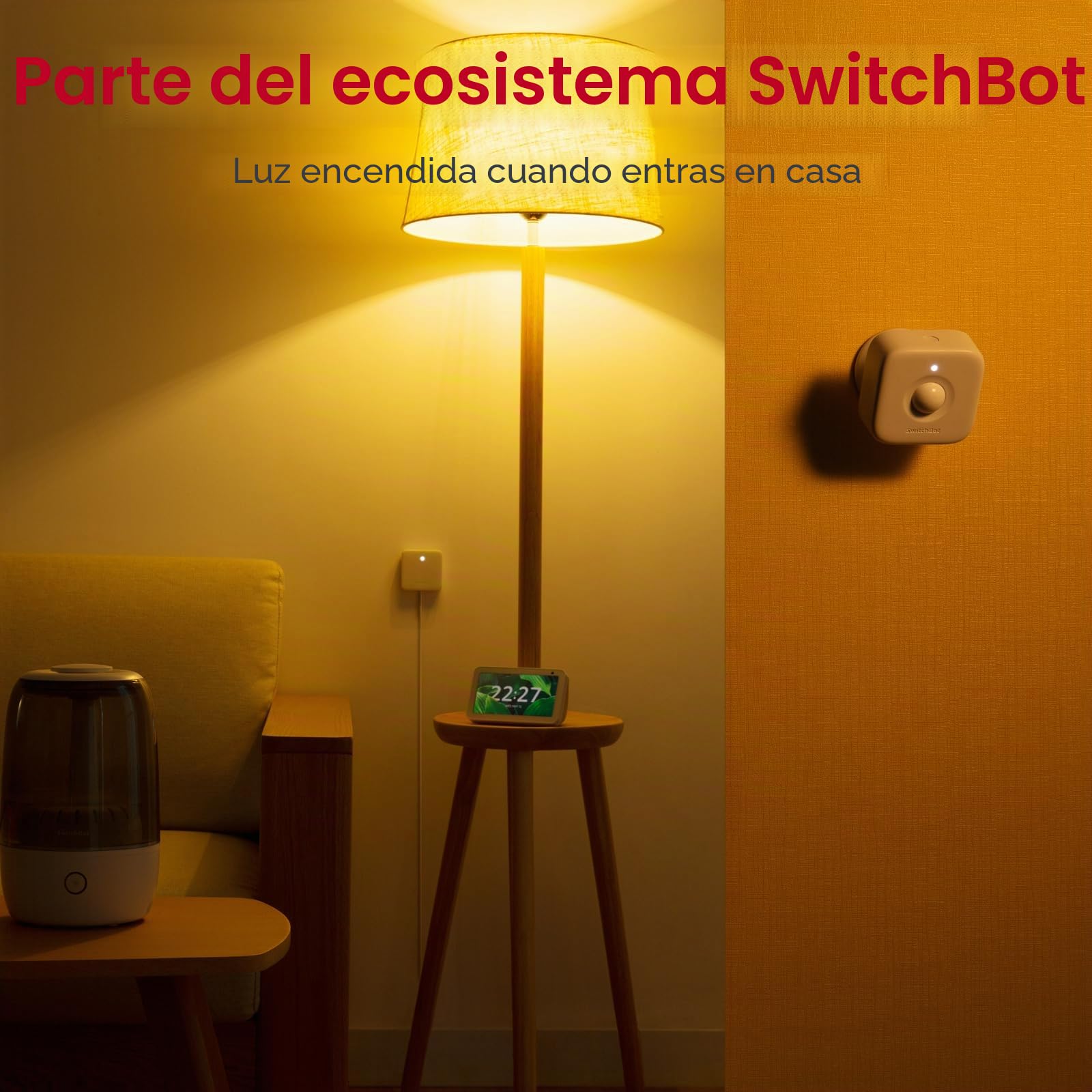 SwitchBot Sensor de Movimiento Inteligente, Sistema de Seguridad inalámbrico para el hogar, Alerta de Detector de Movimiento con Sensor infrarrojo pasivo, añade SwitchBot Hub Compatible con Alexa