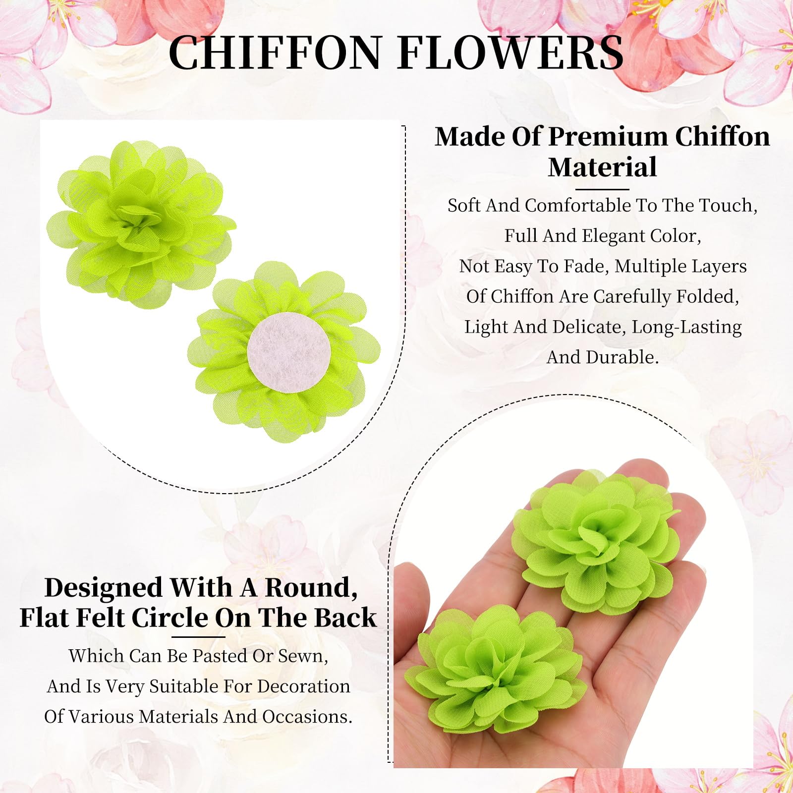 PATIKIL Chiffon Flowers - Image 3
