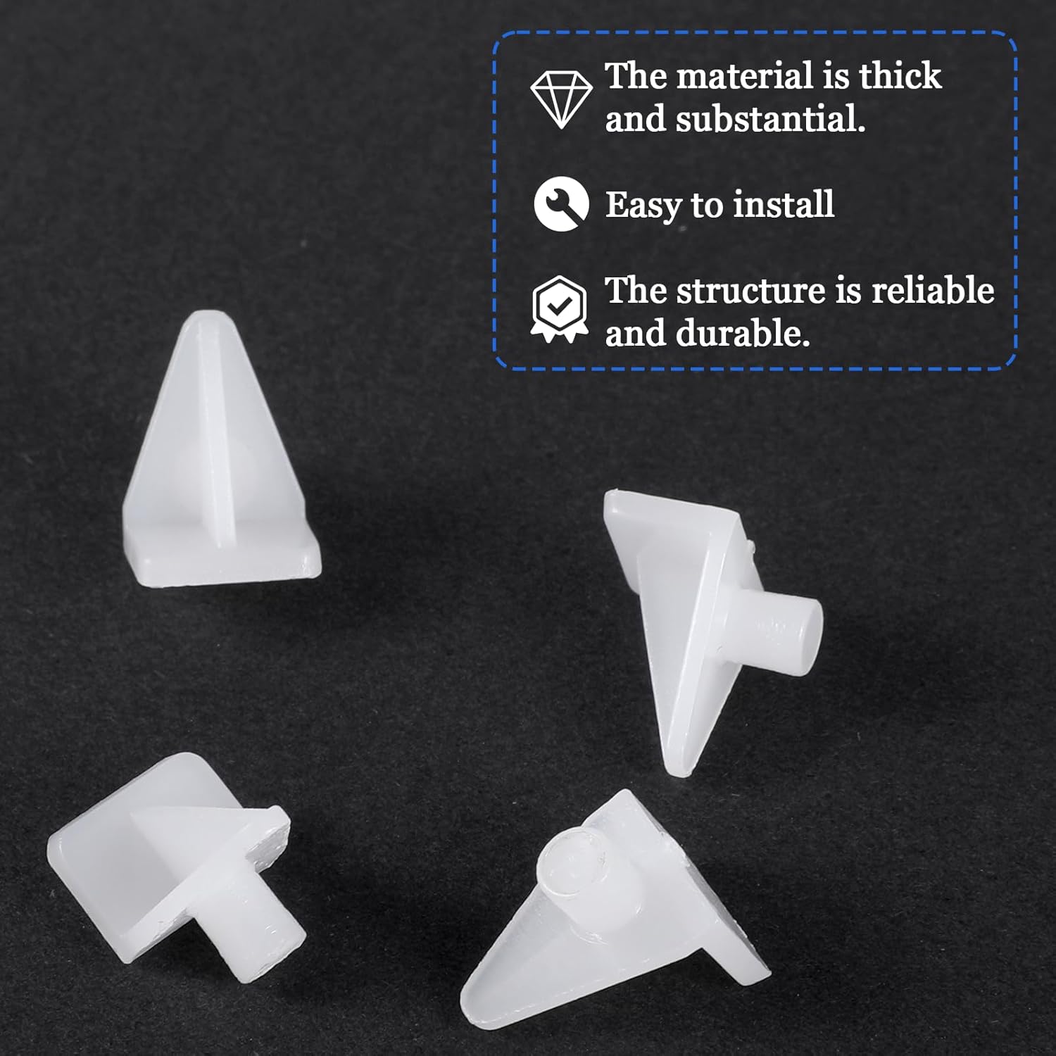 20PCS White Shelf Pegs, 5mm Plastic Shelf Support Pins Cabinet Shelves Clips Shelves Bracket Pegs for Closet, Kitchen, Bookcase Shelves Holder Peg