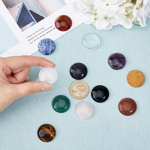 Miniatura 3 de SUPERFINDINGS Cabujones de Gemas Cabujones 6810121416182025mm Cabujones de Gema con Parte Plana y Trasera Libre para Hacer Joyería