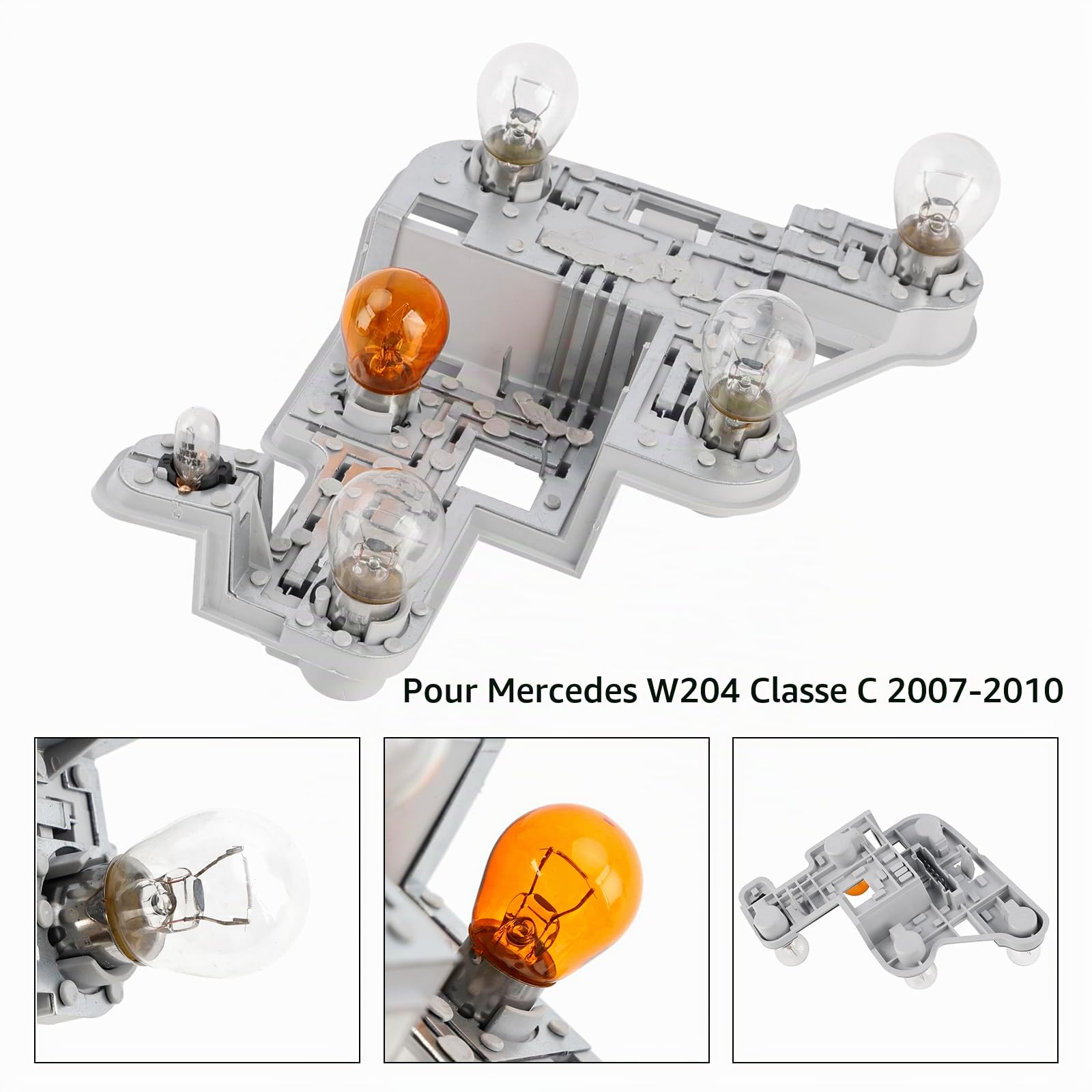 Support d'ampoule arrière droit avec ampoules pour Mercedes Classe C W204 Berline 2007–2010, remplacement des feux arrière halogènes, A2048201600 2048201600