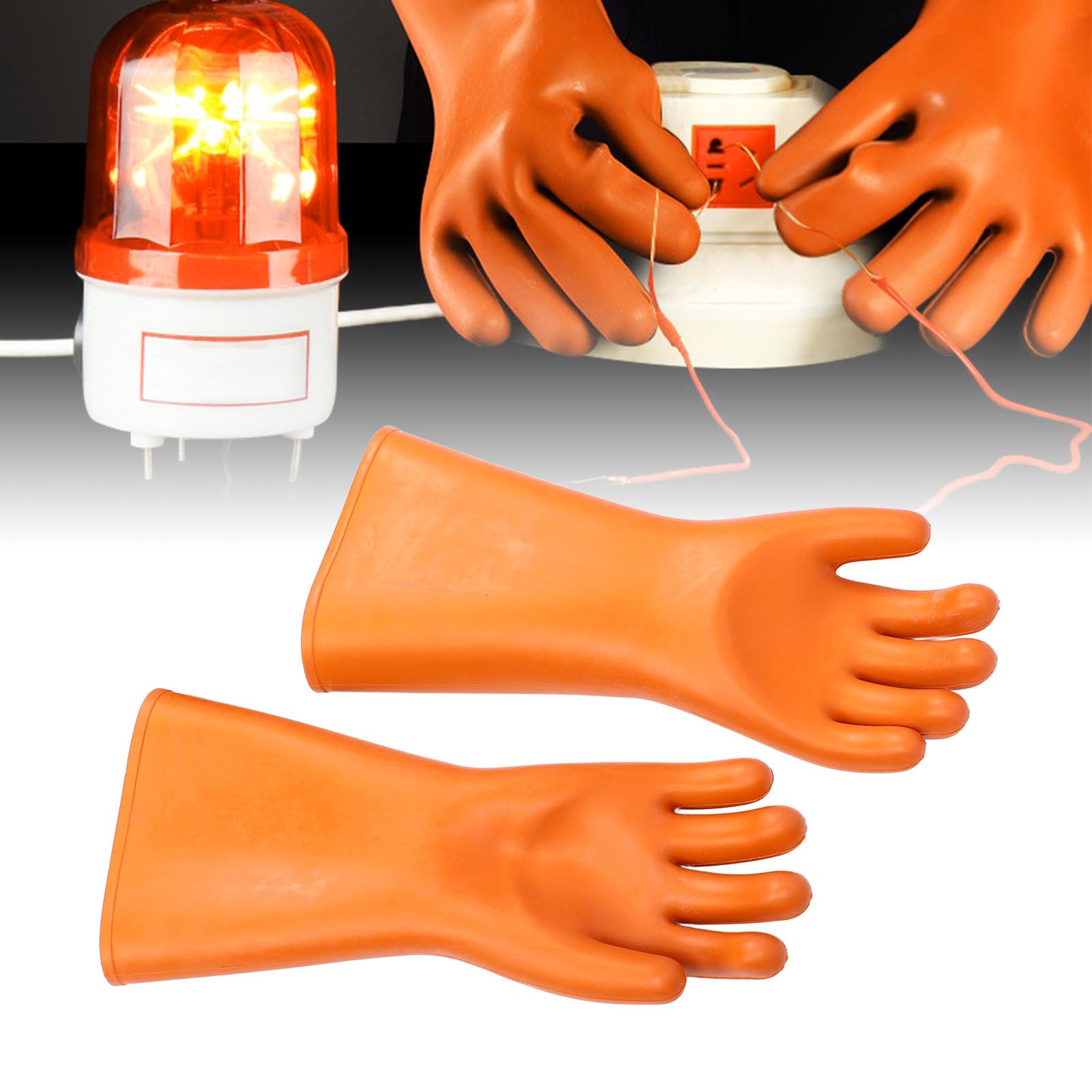 Gants d'électricien isolés haute tension 25 000 V, gants de travail de protection en caoutchouc épais de 0,8 mm pour l'entretien électrique et la manipulation des équipements