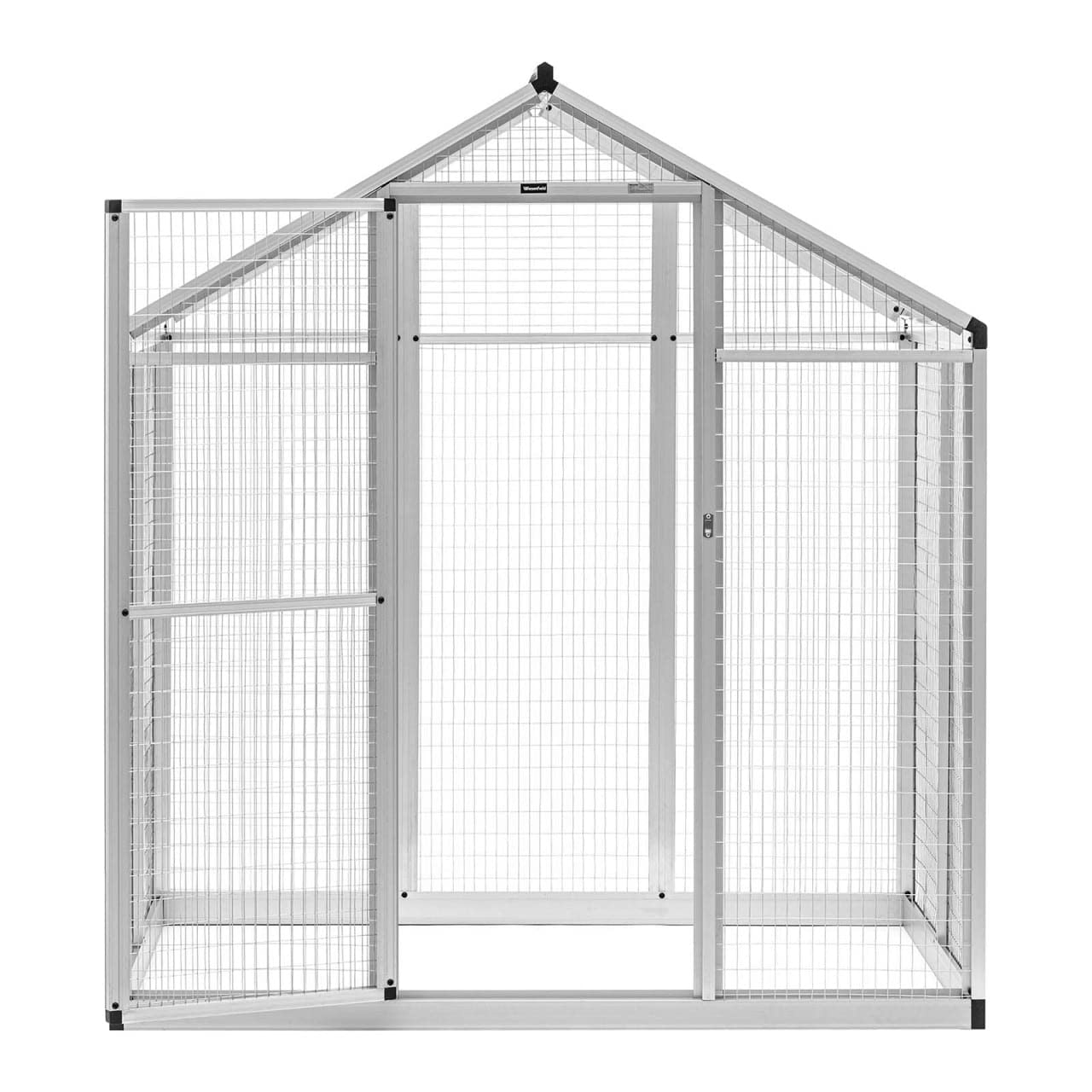 WIE-BC-200 Voliera da esterno Alluminio 122 x 178 x 195 cm voliera per uccelli gabbia per uccelli voliera per pappagalli -