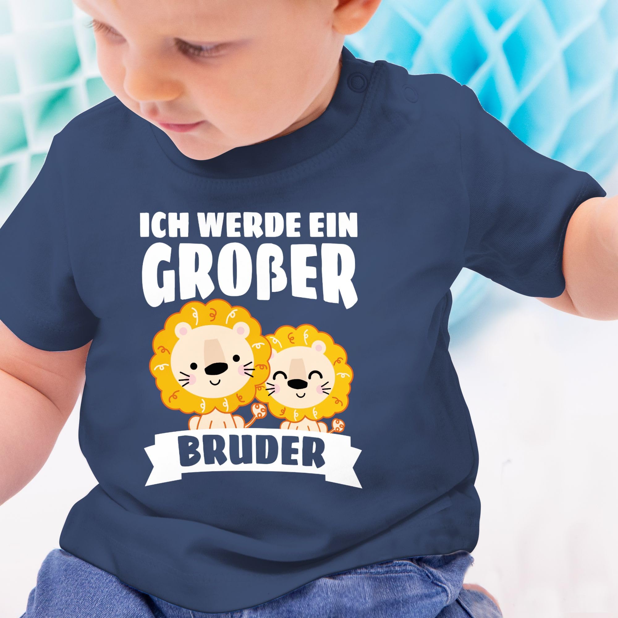 Shirtracer - Baby T-Shirt Mädchen Jungen - Ich werde EIN großer Bruder - Löwe