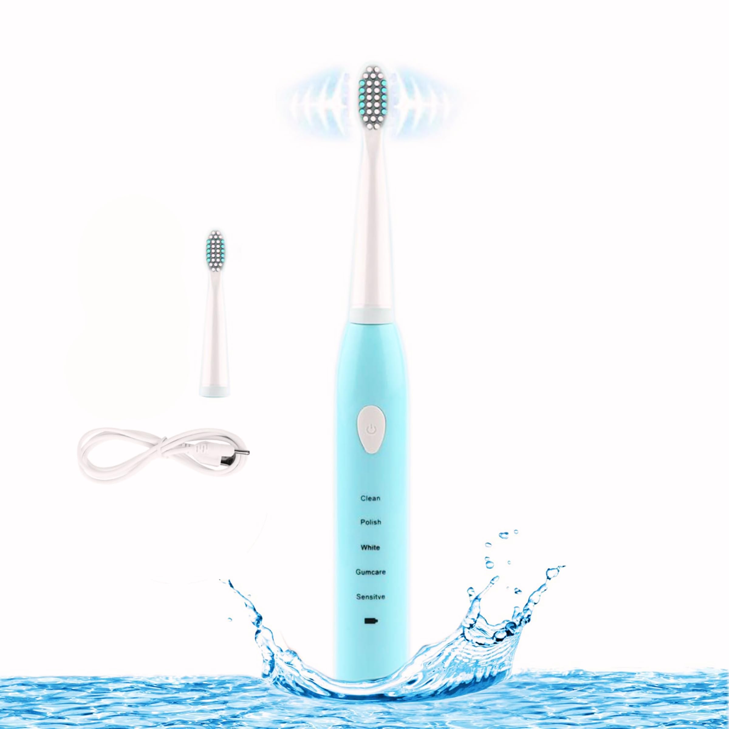 VRION Electric Tooth Brush Rechargeable Electric Toothbrush|5 Operating Modes|10000 Vibrations Per Minute|2 Brush Heads For Kids And Adults(Multicolour)(Pack Of 1)-image-23