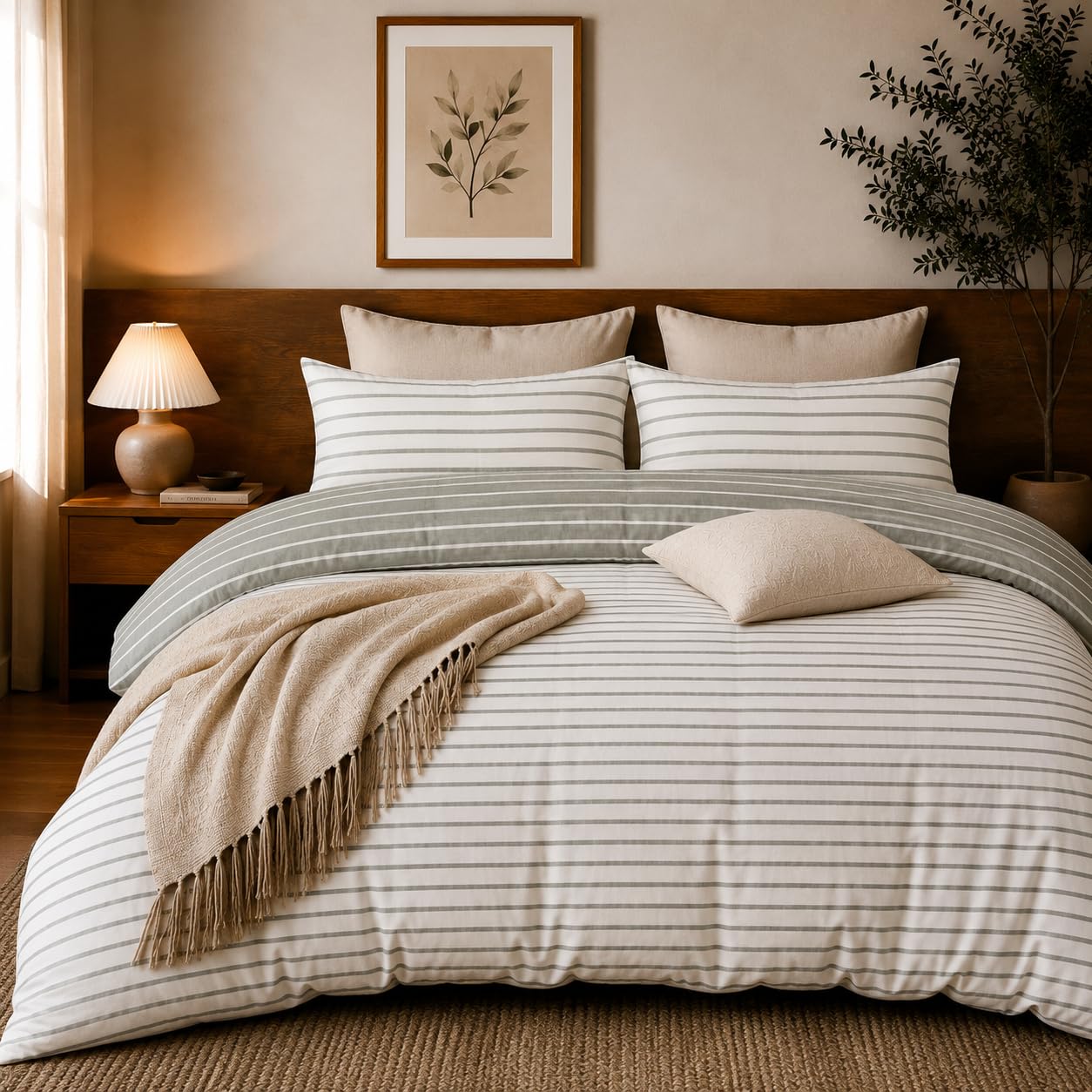 Grace Grey White Stripe Stripe Single Duvet Cover Set Premium Microfiber Duvet Cover Single Ultrasoft Hypoallergenic Reversible Single Duvet Set With Zipper Closure