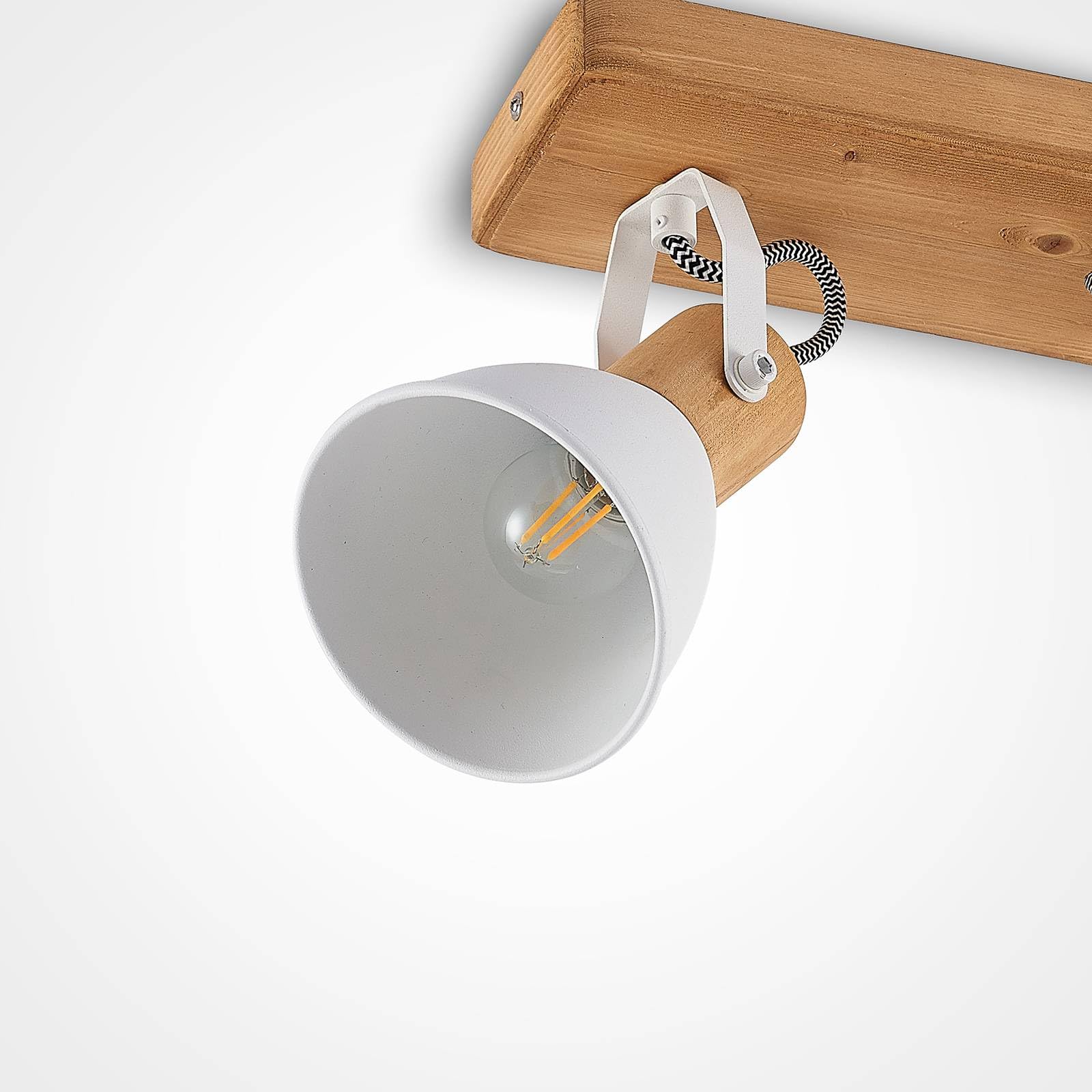 Lindby Faretto dimmerabile (Scandinavo) colore Ocra, in Legno ad es. Soggiorno & Sala da pranzo Lampada incasso plafoniera applique