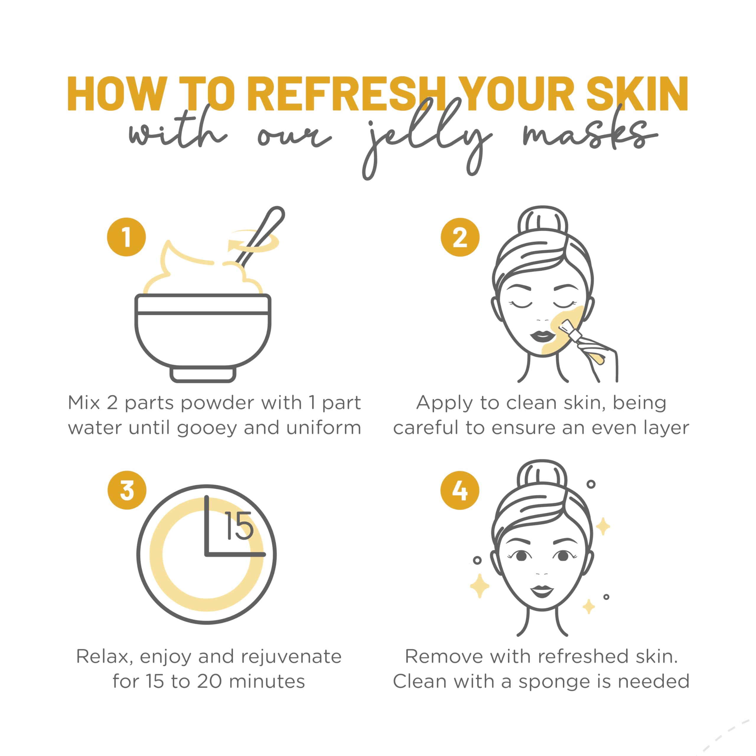 Brüun Peel-Off Jelly Mask Rubber Mask - 5 Treatments (Black Gold Salicylic AC, Red Gold Lactic AC, White Gold Glycolic AC, 24k Gold Mandelic AC, Hyaluronic AC) - 2 Packs of Each