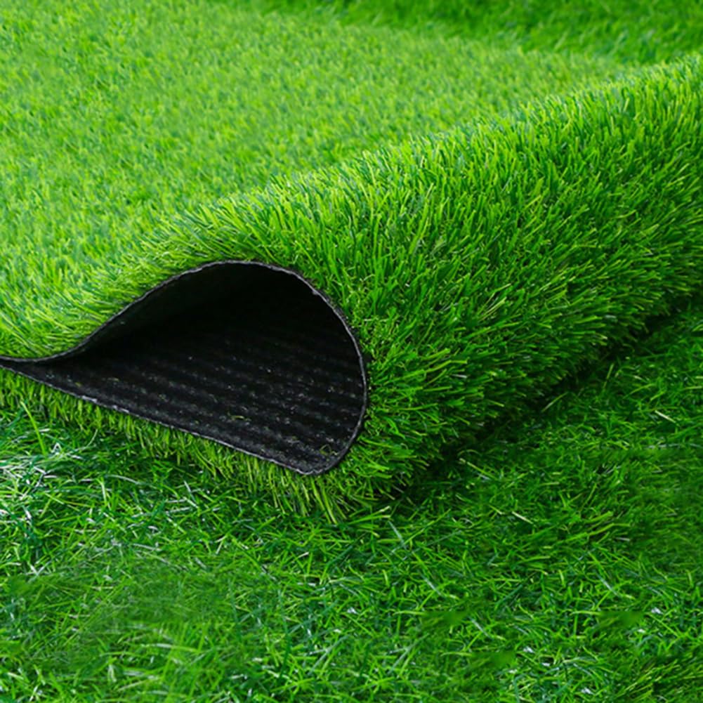 Tappeto di Erba Artificiale ad Altezza del Pelo, Tappeto di Erba Artificiale per terrazza, Balcone, Esterni e Interni (Dimensioni: 4 x 15 m)