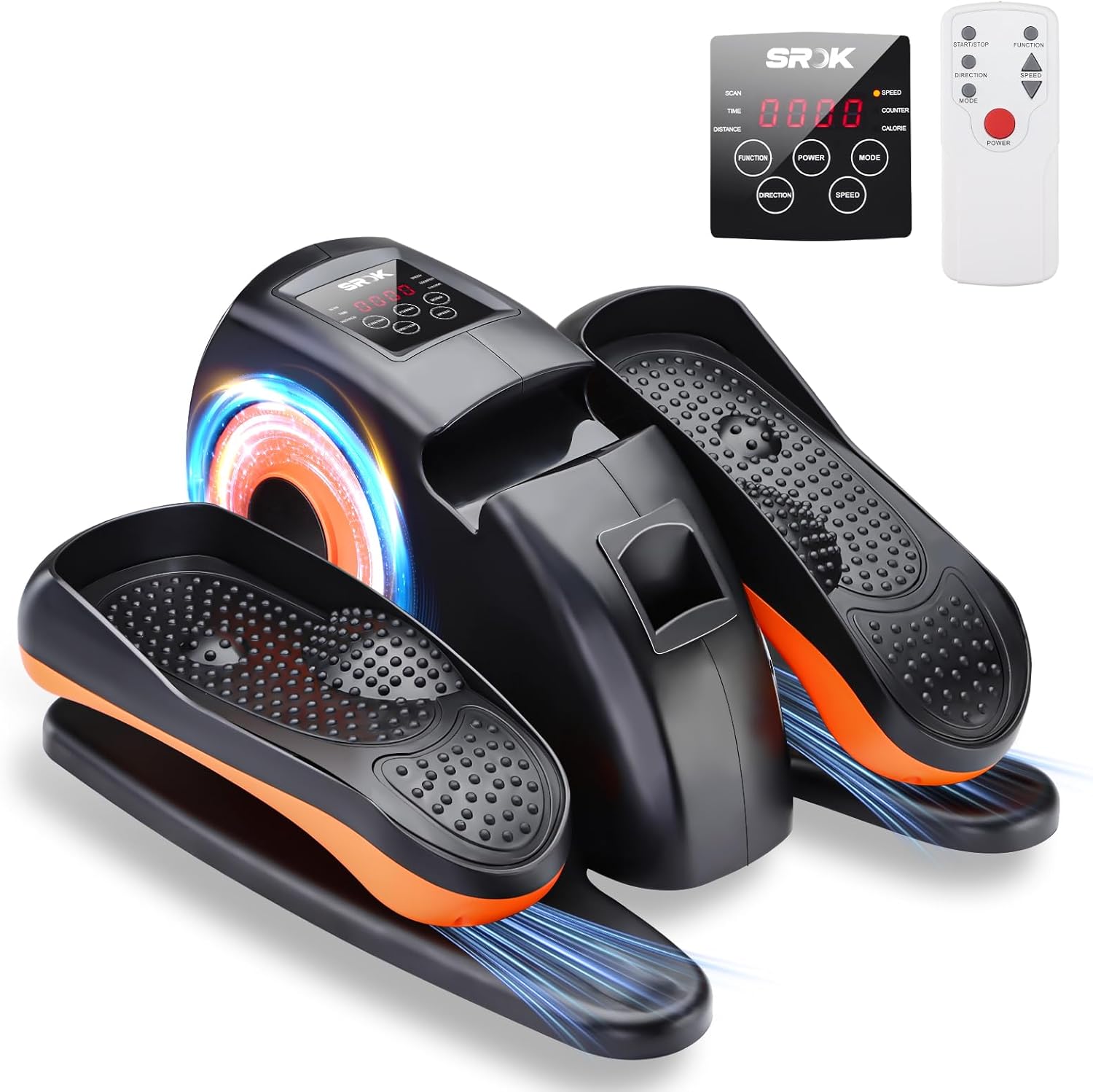 Under Desk Elliptical Machine, Electric Ellipse Leg Exerciser As Seen On TV with 12 Speed for Seniors,Portable Foot Leg Exerciser, Mini Seated Pedal Exerciser for Home Office