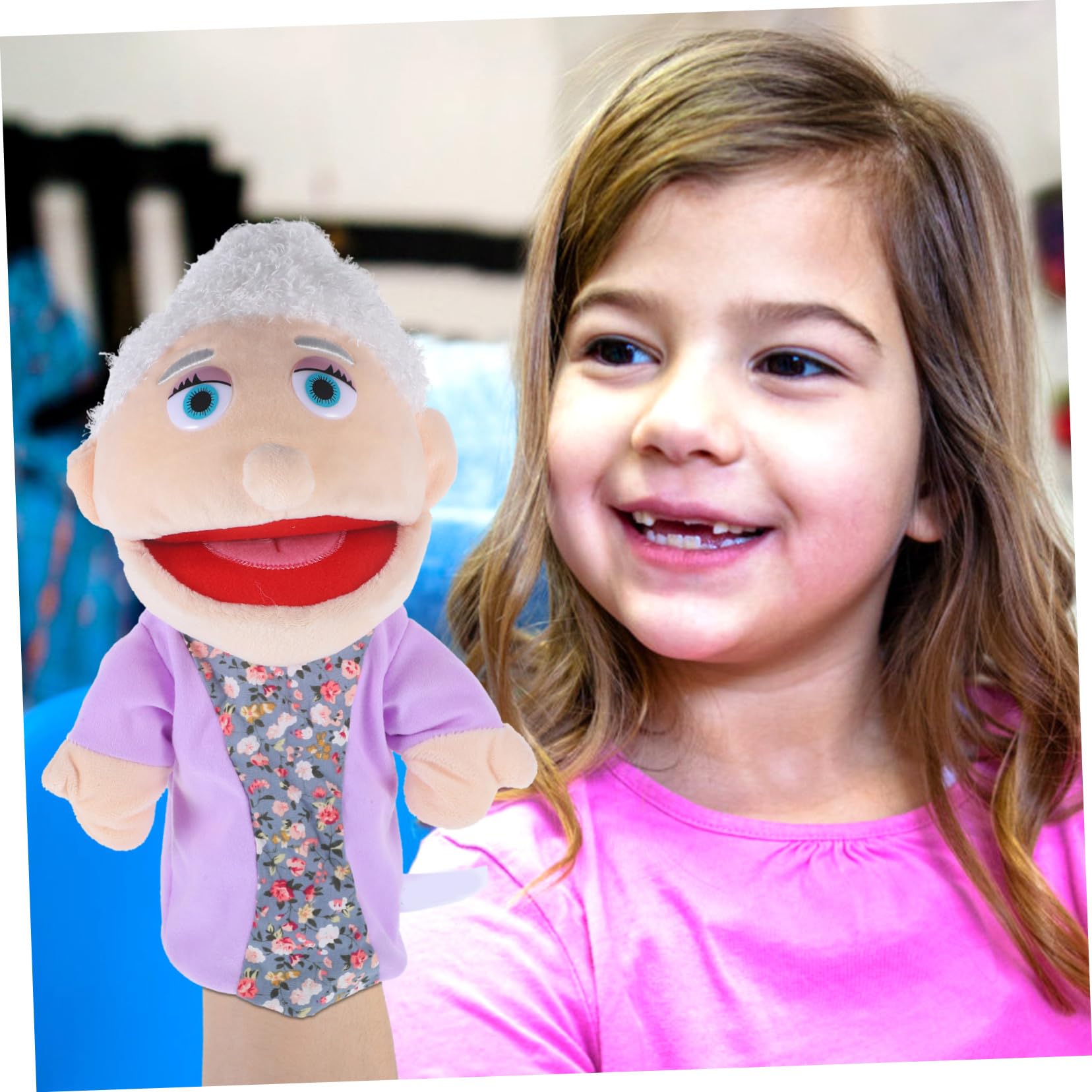 Beaupretty Marionetas de Mano y Desarrollo Sensorial para Niños 2 Piezas para Juego Interactivo Relleno de Algodón PP, Figuras Realistas de Abuelo y Abuela