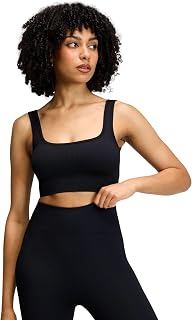 CAVA Contoured Seamless Sports Bra for Women | Ribbed Moisture-Wicking Fabric | Curved Square Neckline, Stretch Fit | Ligh... Price In India